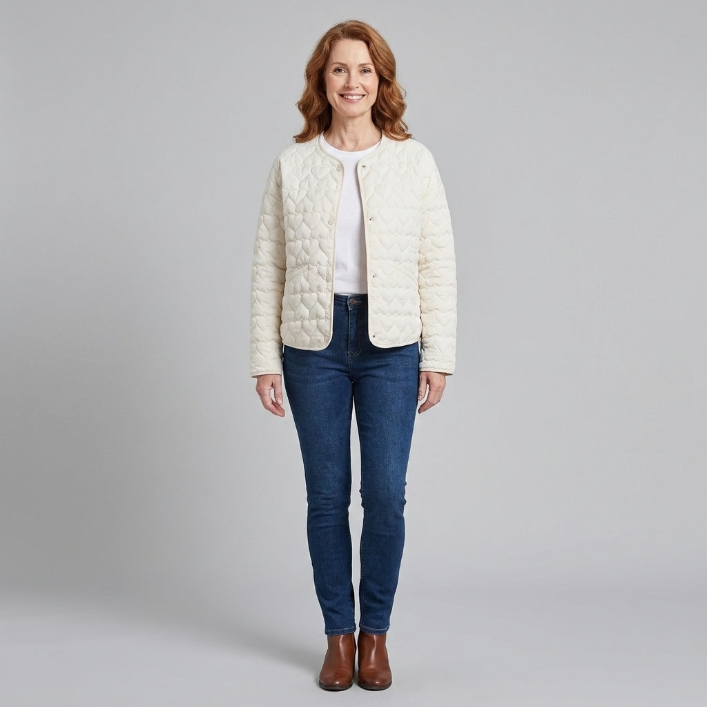 Lightweight quilted jacket with heart-pattern quilting, view 8