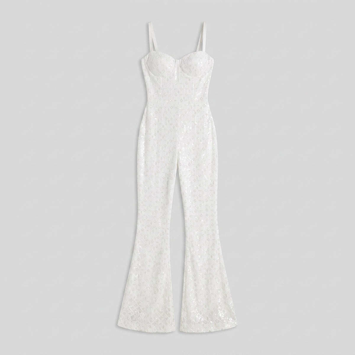 Velvet jumpsuit with sequin detail, view 5