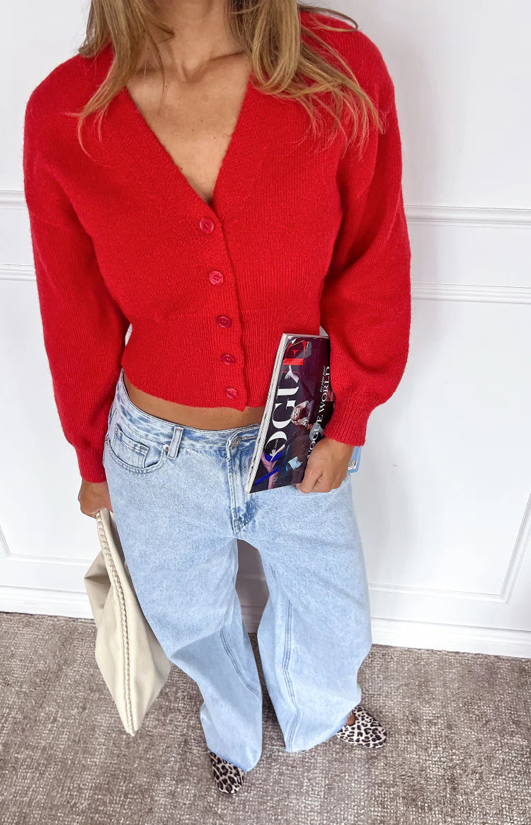 Oversized knit cardigan with long sleeves, view 5
