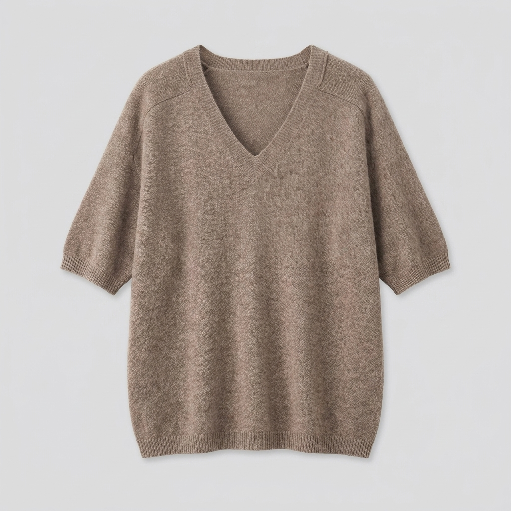 Soft V-neck jersey top, view 5