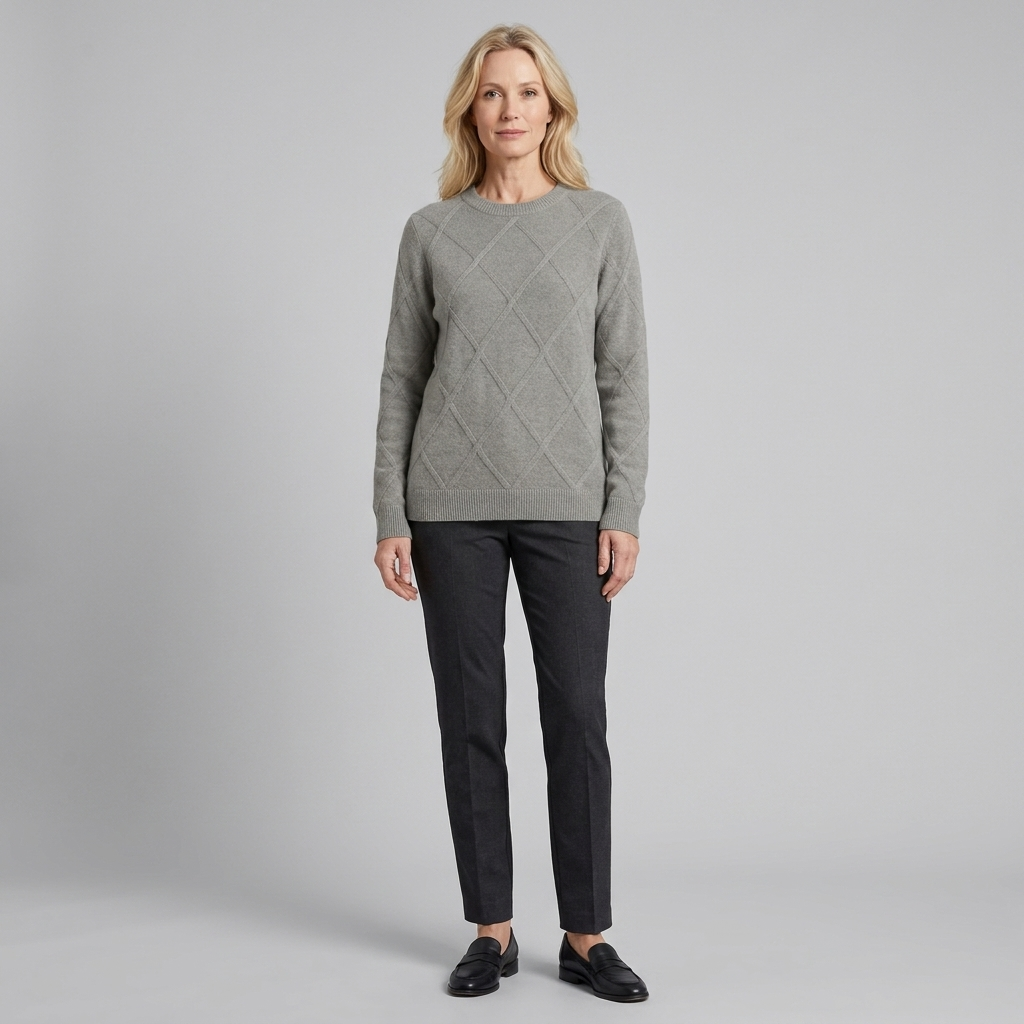 Cashmere-blend jumper with ribbed cuffs, view 2
