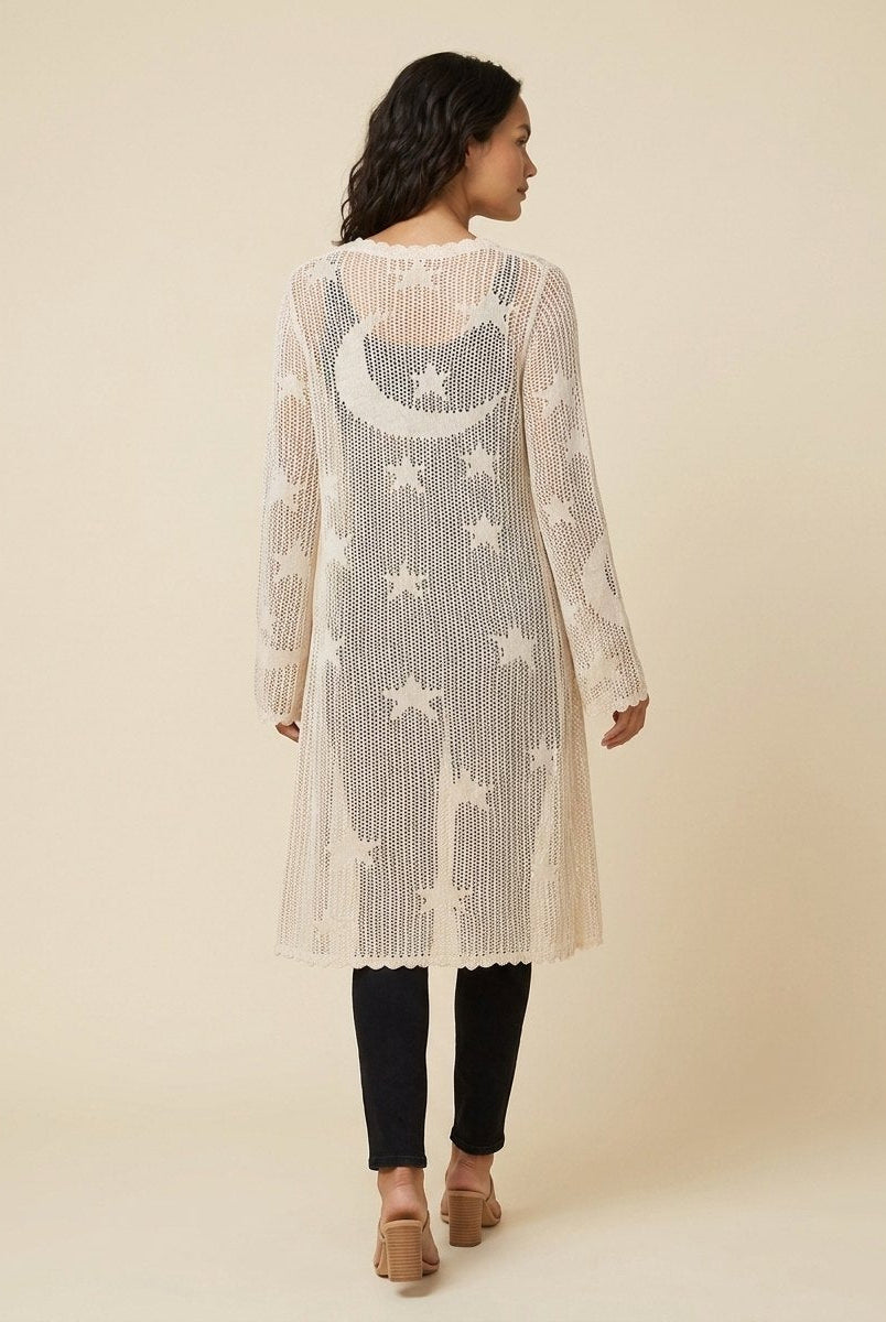 Lightweight lace duster with an open front, view 2