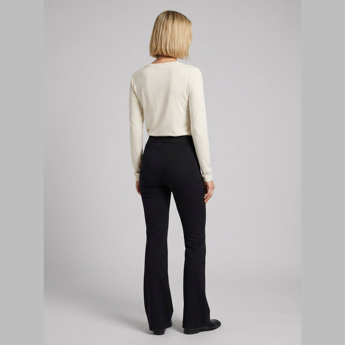 Cropped kick flare trousers, high waistband detail, view 4