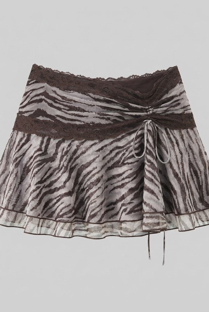 Zebra print mesh skirt, view 5