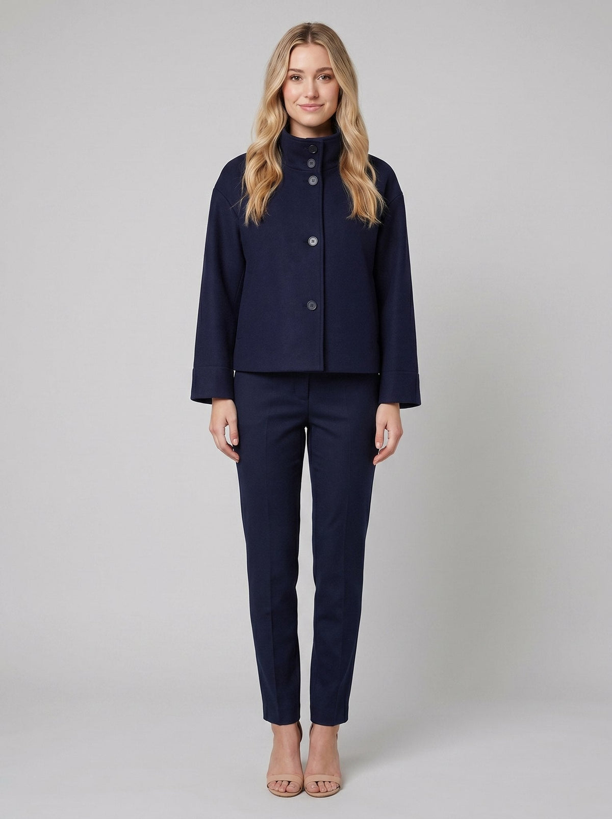 Boxy jacket in a soft wool blend, view 1