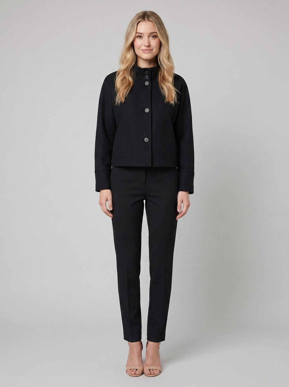Boxy cut jacket with long sleeves, view 4