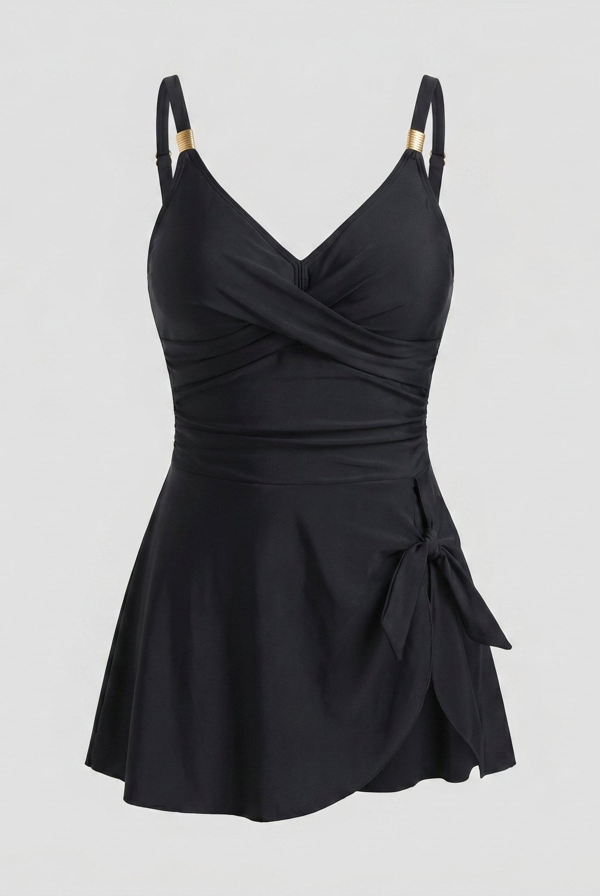 One-piece swimsuit with a tummy control panel and adjustable straps, view 1