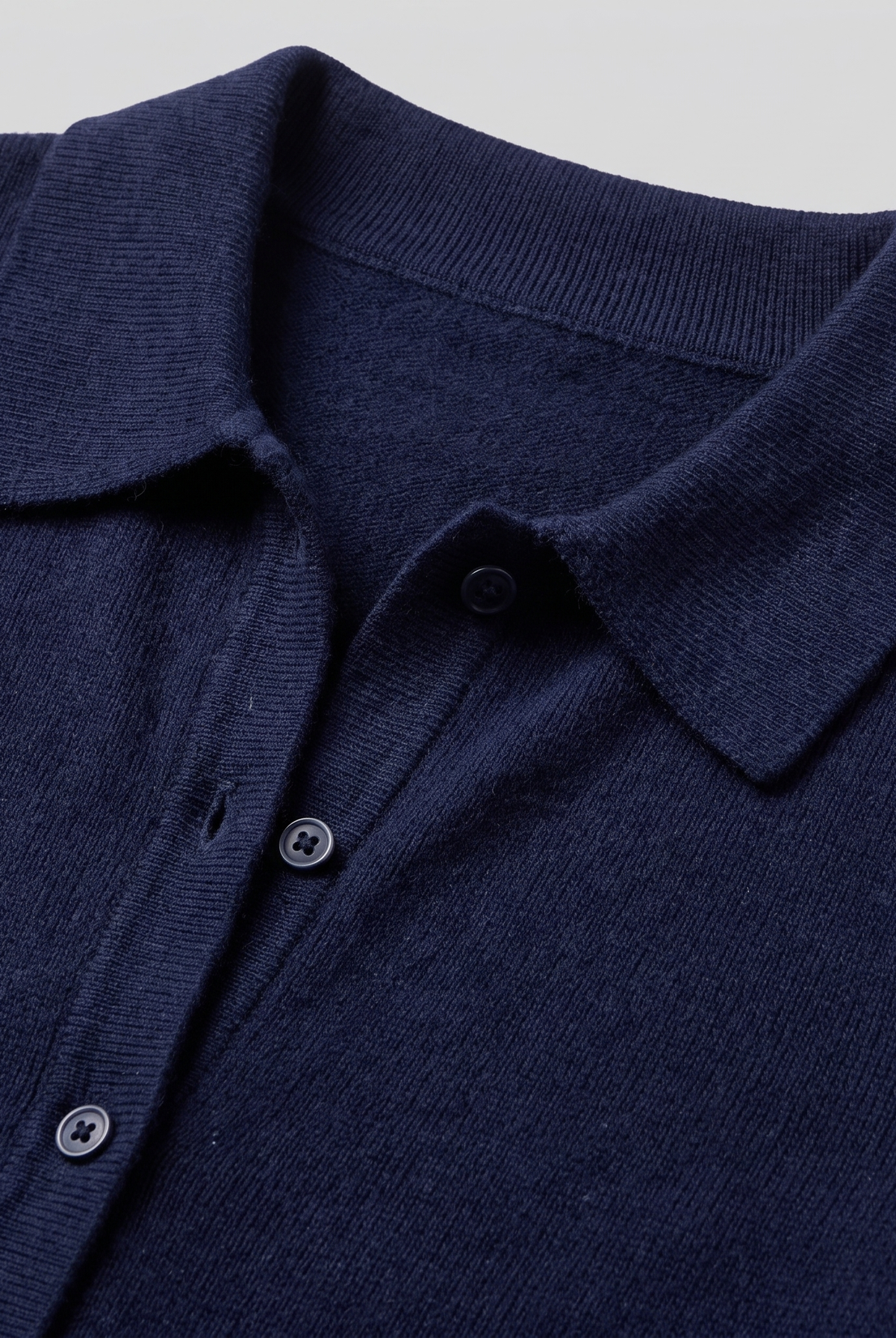 Romy knit cardigan polo collar and buttons close-up