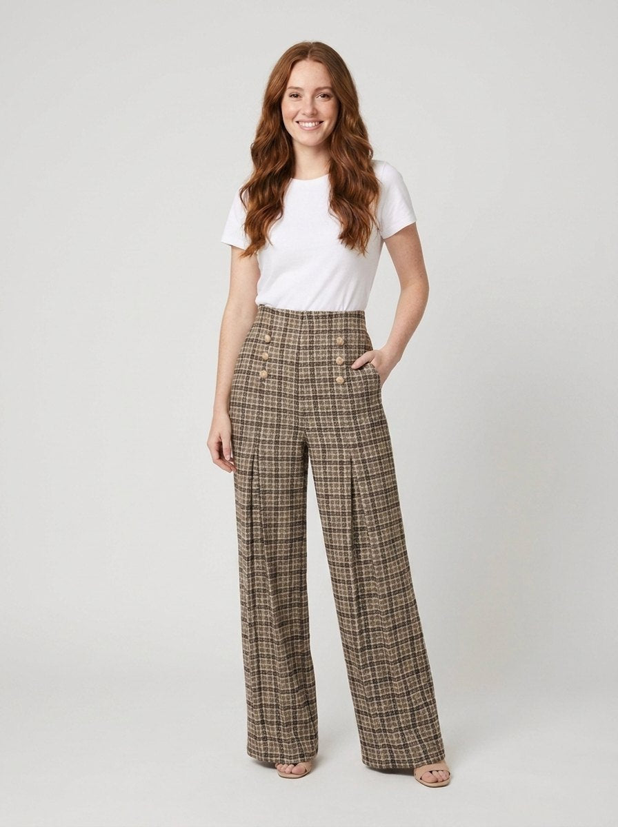 Alera Plaid Pants | Structured Fit, Durable Polyester 0