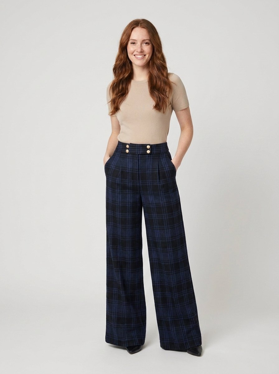 Alera Plaid Pants | Structured Fit, Durable Polyester 1