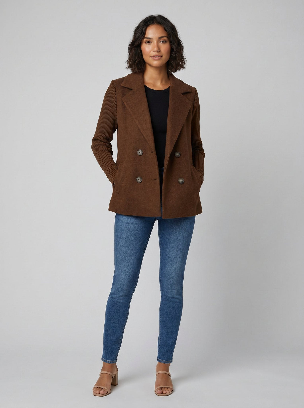Alina Blazer | Elegant Tailored Fit with Knit Sleeves 1
