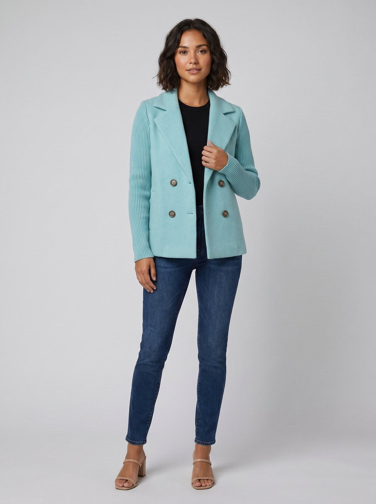 Alina Blazer | Elegant Tailored Fit with Knit Sleeves 2