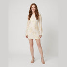 Alyra Midi Dress | Sheer Georgette, Floral Embroidery for Wedding Guests 1