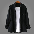 Amara Black Wool Coat | Long, Double-Breasted, Belted Waist, Deep Pockets 5