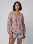 Arianna Floral Blouse | Organic Cotton Puff Sleeve Top for Women 1