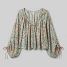 Arianna Floral Blouse | Organic Cotton Puff Sleeve Top for Women 3