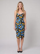 Arielle Balconette Dress | Black Floral Print, V-Neck Back, Perfect for Summer Parties 0