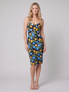 Arielle Balconette Dress | Black Floral Print, V-Neck Back, Perfect for Summer Parties 1
