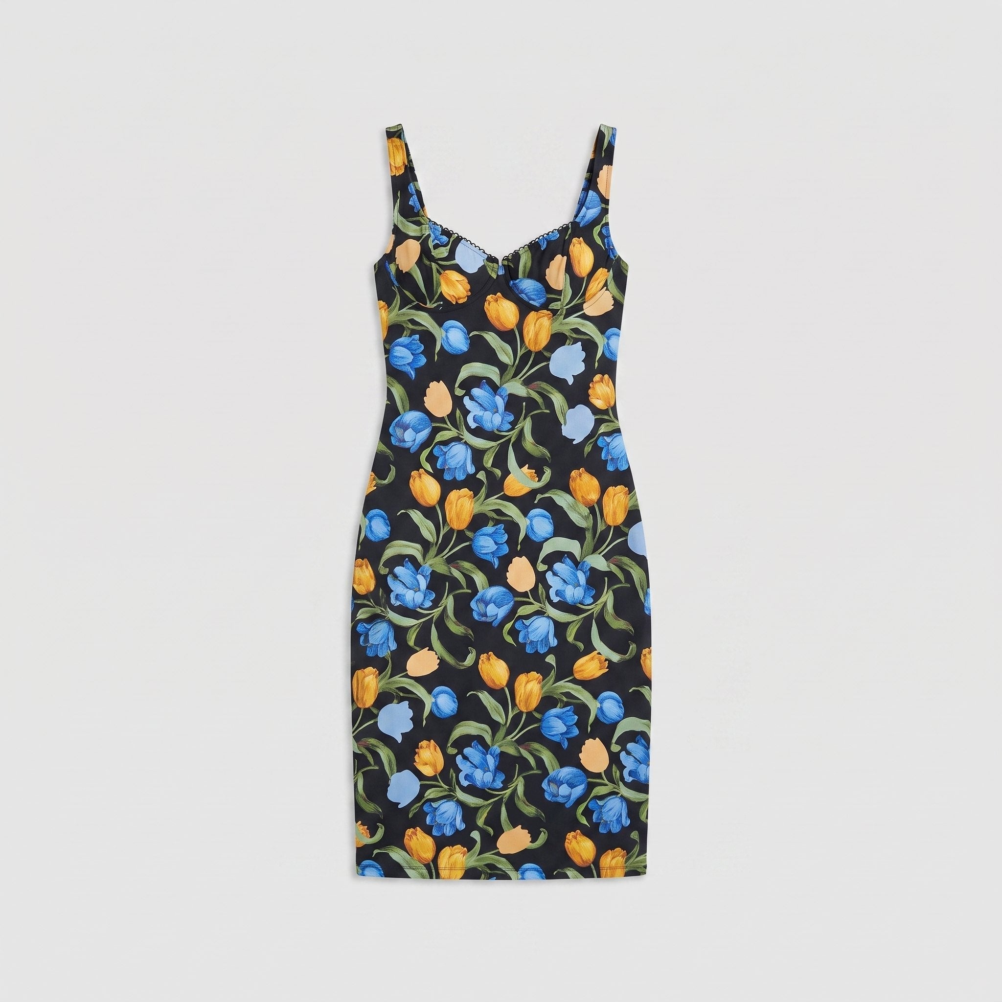 Arielle Balconette Dress | Black Floral Print, V-Neck Back, Perfect for Summer Parties 4