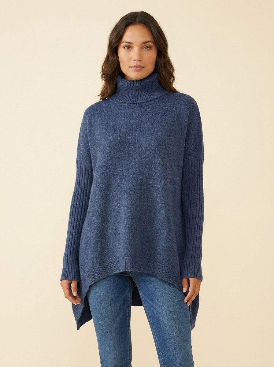 Astra High Neck Sweater | Soft Knit, Draped Silhouette for Women 0