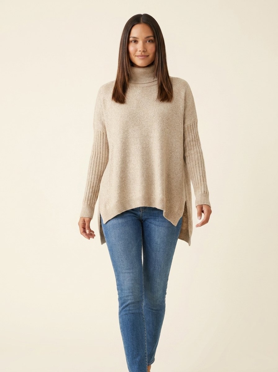 Astra High Neck Sweater | Soft Knit, Draped Silhouette for Women 2