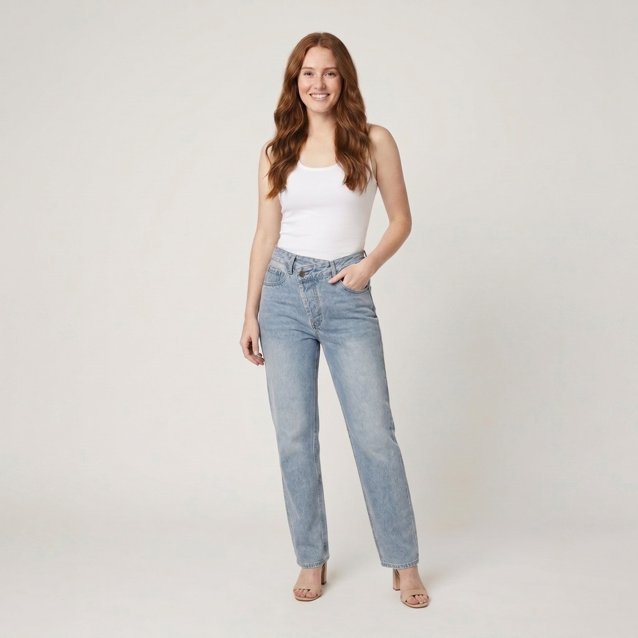 Astra Mens Jeans | Straight Leg, Asymmetric Waist, Cotton Blend 0