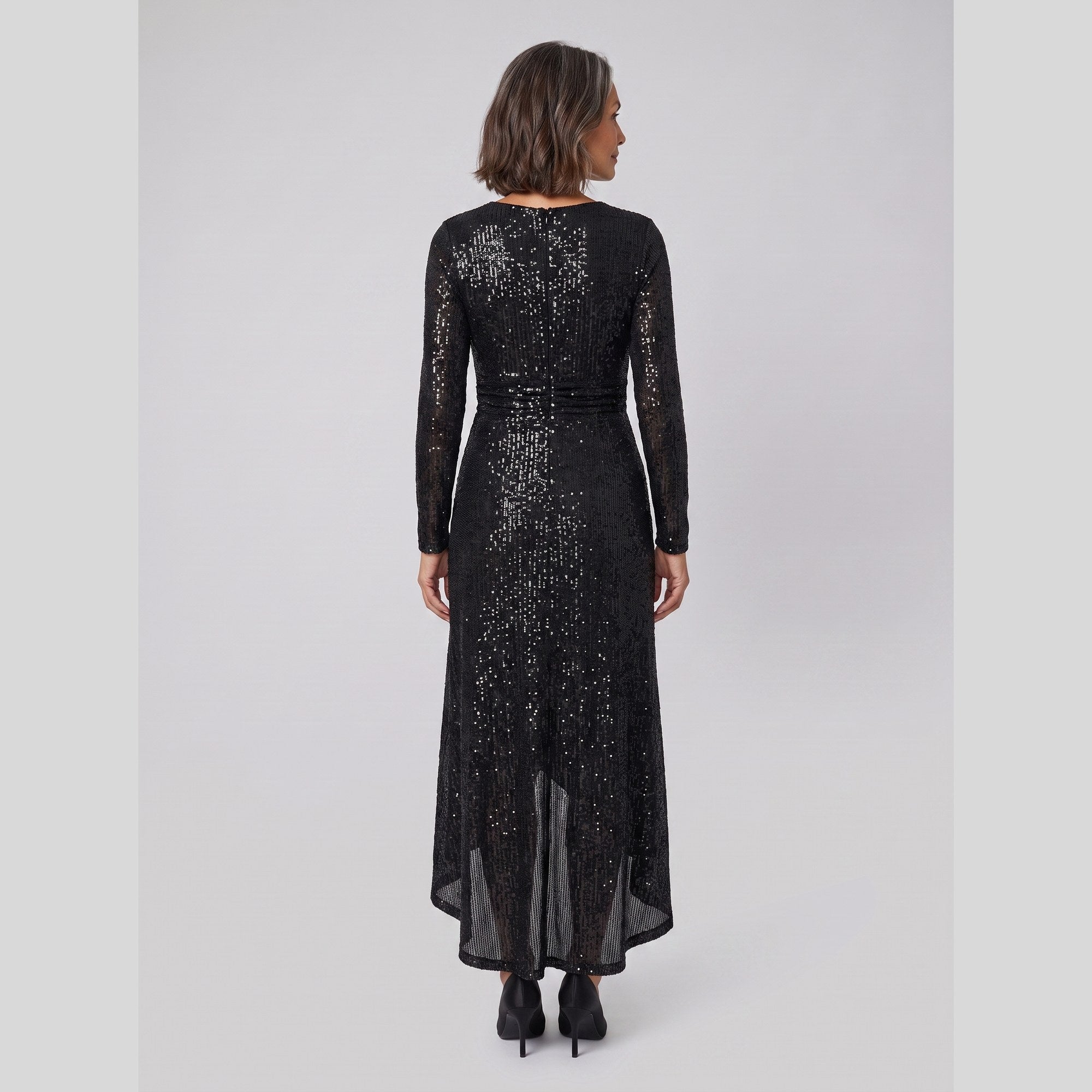 Mathilde sequin gown with asymmetric ruffled hem 5
