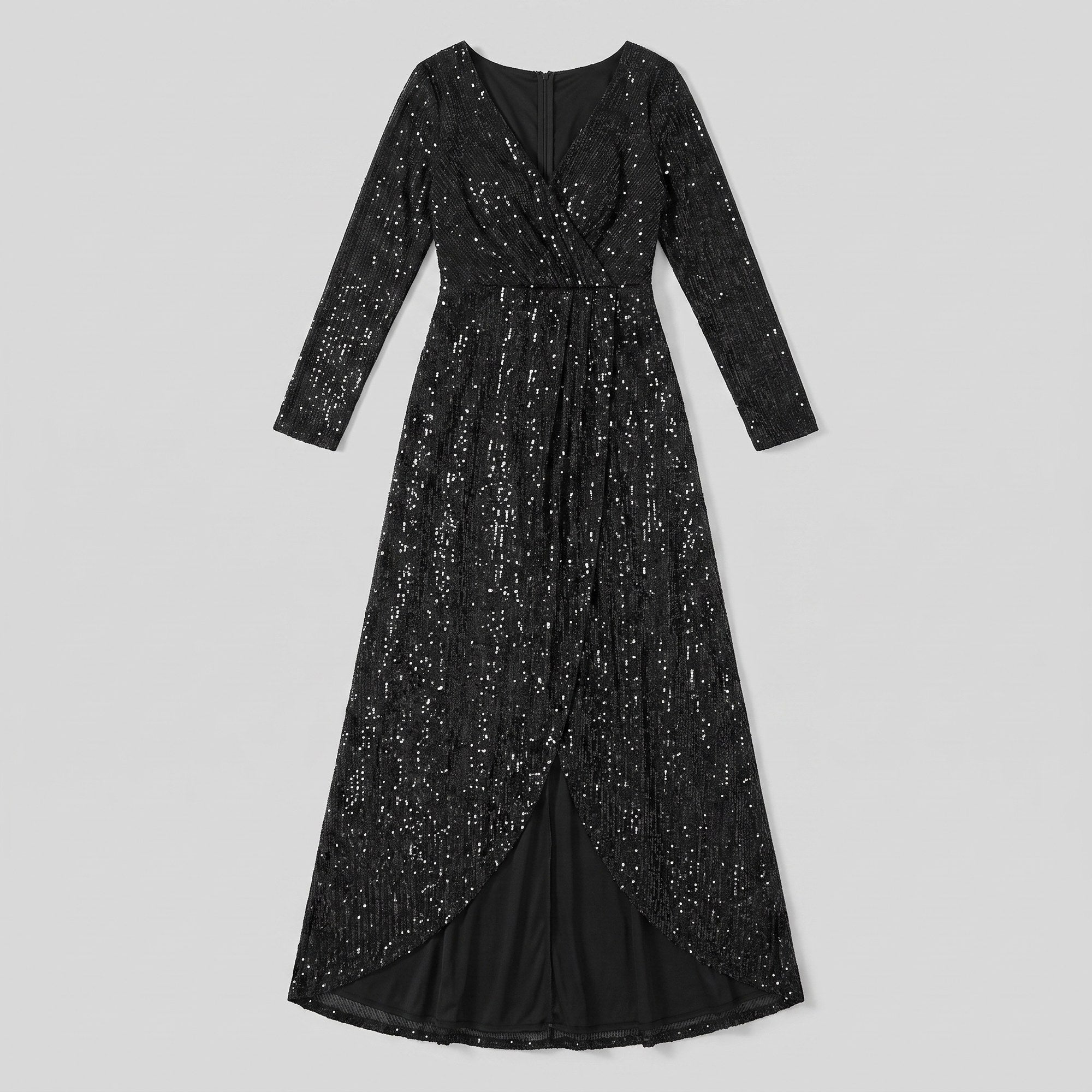 Mathilde sequin gown with asymmetric ruffled hem 7