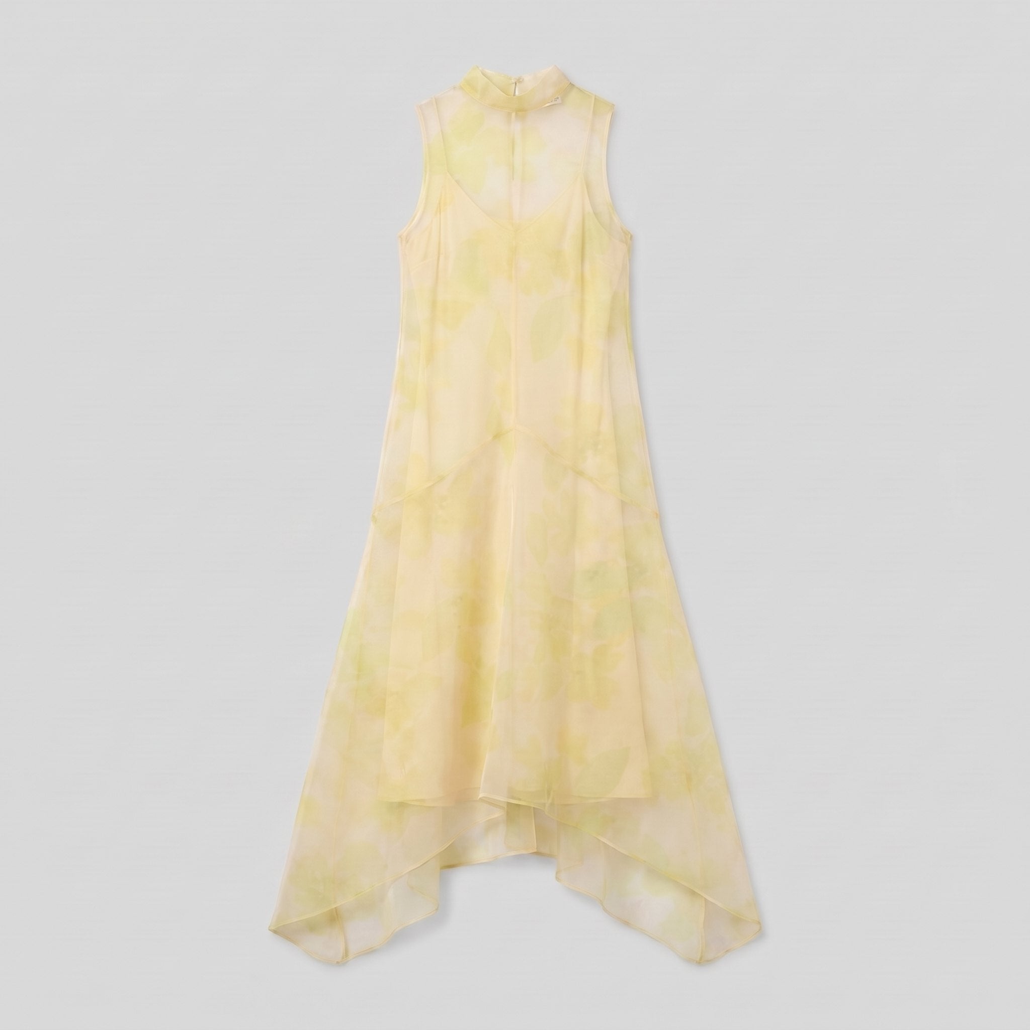 Auden Midi Dress | Sheer Organza Overlay, High-Low Hem, A-Line Summer Dress 4