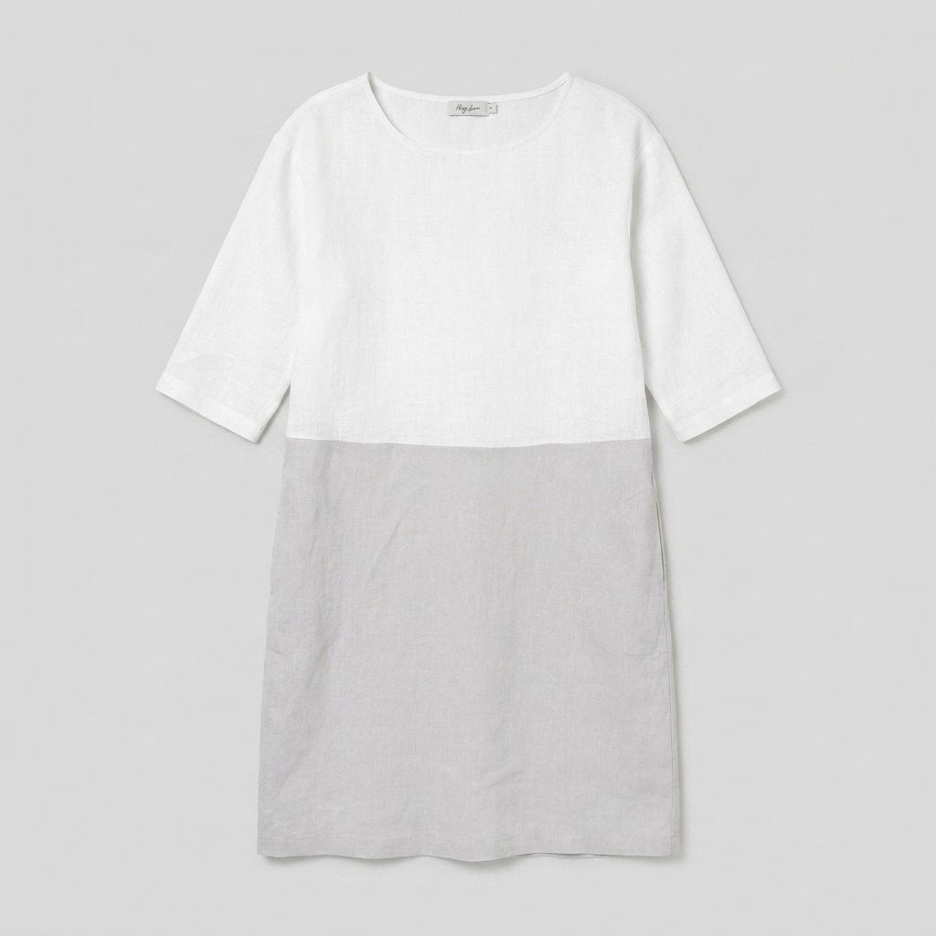 Aurelia Linen Dress | Color-Block, Relaxed Fit, Knee-Length Summer Dress for Women 2