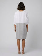 Aurelia Linen Dress | Color-Block, Relaxed Fit, Knee-Length Summer Dress for Women 3