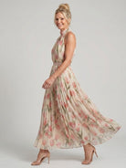 Aurelle Floral Midi Dress | Lightweight Halter Neck, Perfect for Summer Weddings 3