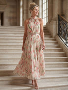 Aurelle Floral Midi Dress | Lightweight Halter Neck, Perfect for Summer Weddings 6