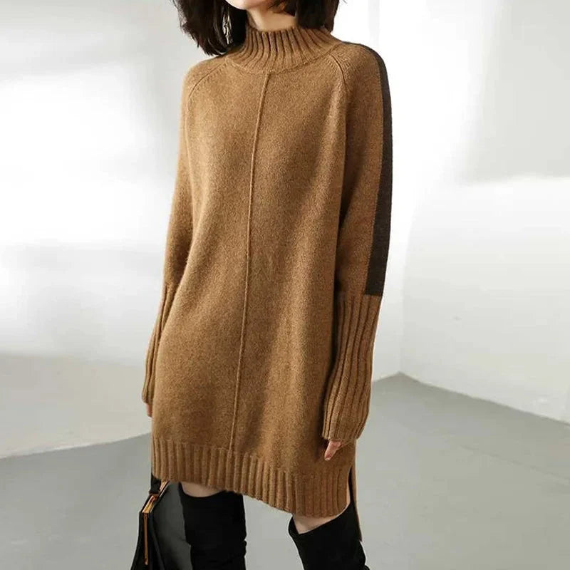 Ava Black Dress | High Neck, Tunic Length, Relaxed Fit 0
