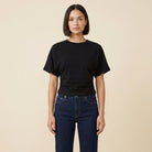 Ava Drape Tee | Premium Cotton Blend, Contoured Waist for Women 3