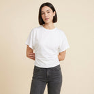 Ava Drape Tee | Premium Cotton Blend, Contoured Waist for Women 5
