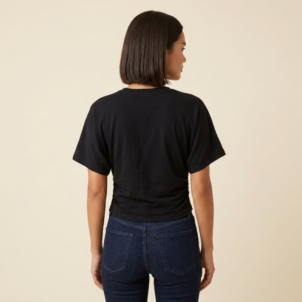 Ava Drape Tee | Premium Cotton Blend, Contoured Waist for Women 6
