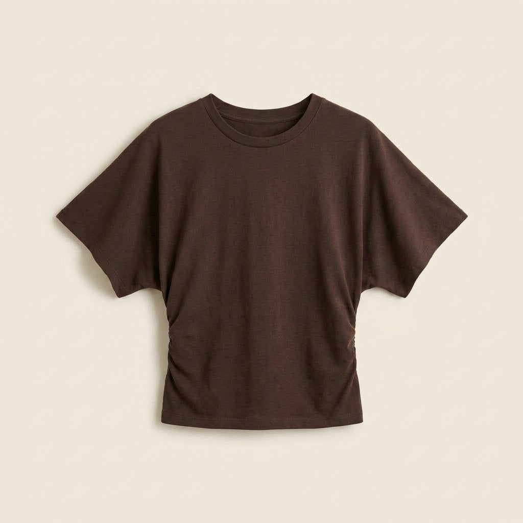 Ava Drape Tee | Premium Cotton Blend, Contoured Waist for Women 7
