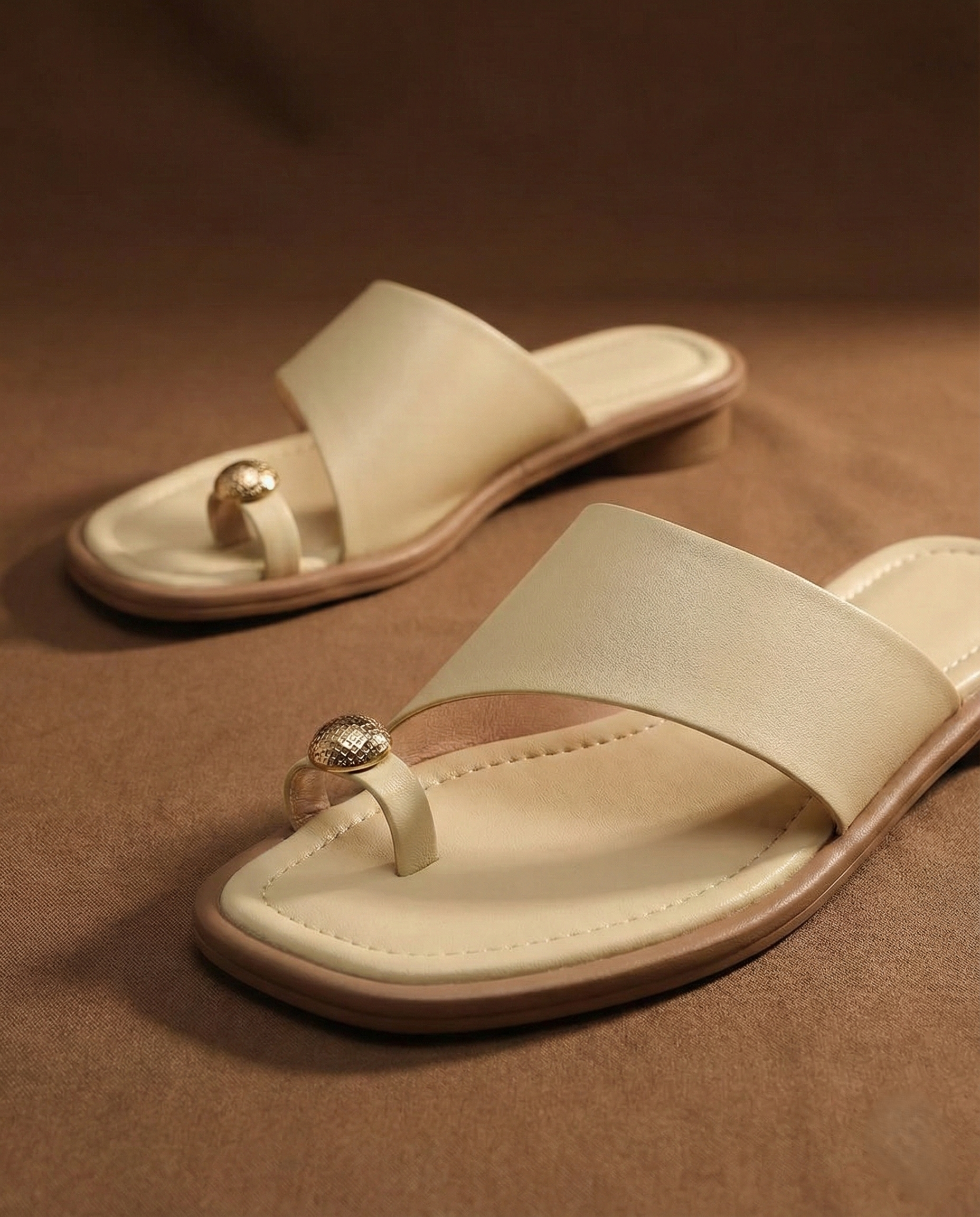 Ava Leather Slides | 100% Leather, Square Toe, Sculpted Block Heel 3