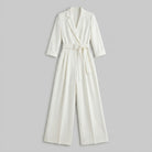 Ava Power Jumpsuit | Ivory Crepe, Belted, Wide-Leg 2