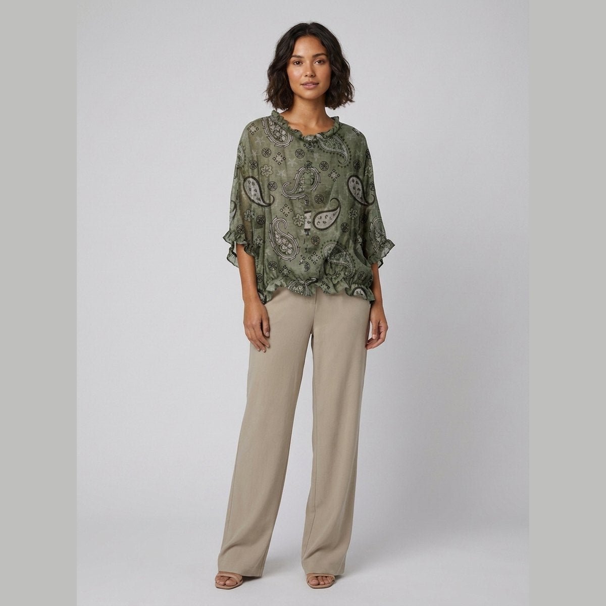 Aveline Ruffle Blouse | Cotton-Linen Blend Plus Size Top 10