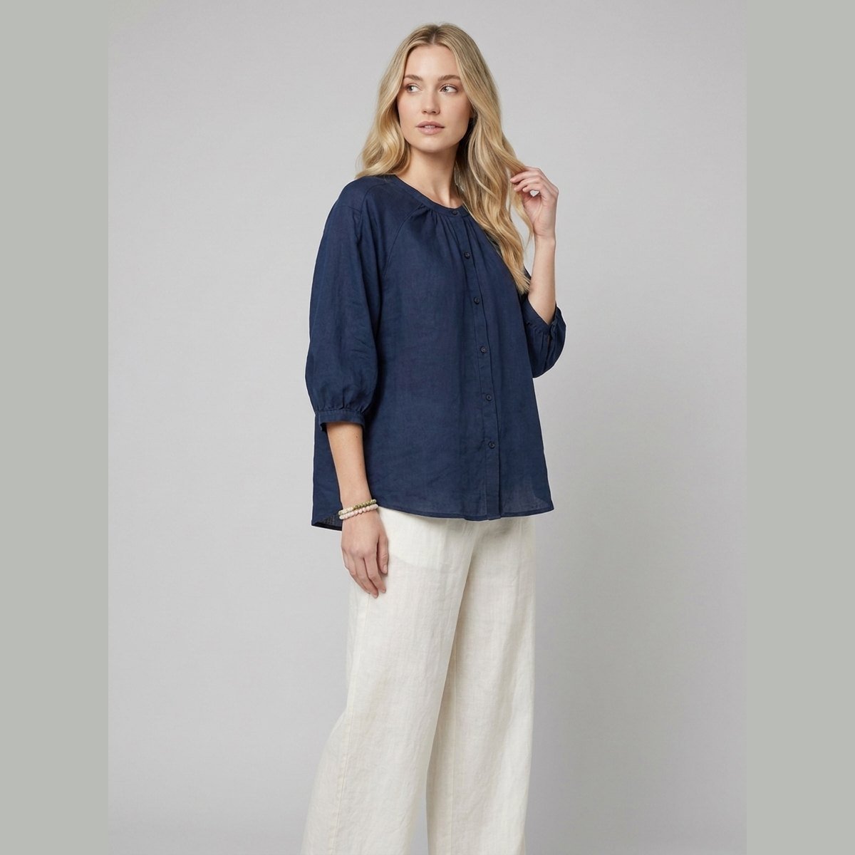 Bella White Blouse | Linen, Loose Fit Summer Top for Women 1