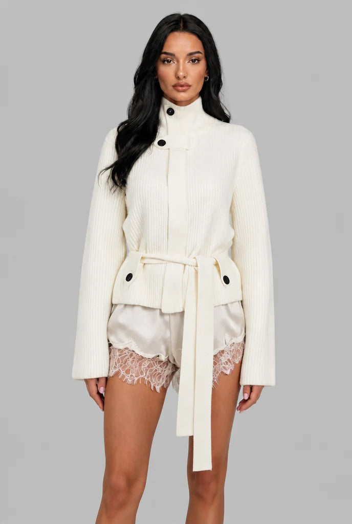 Belted Chunky Knit Cardigan 0