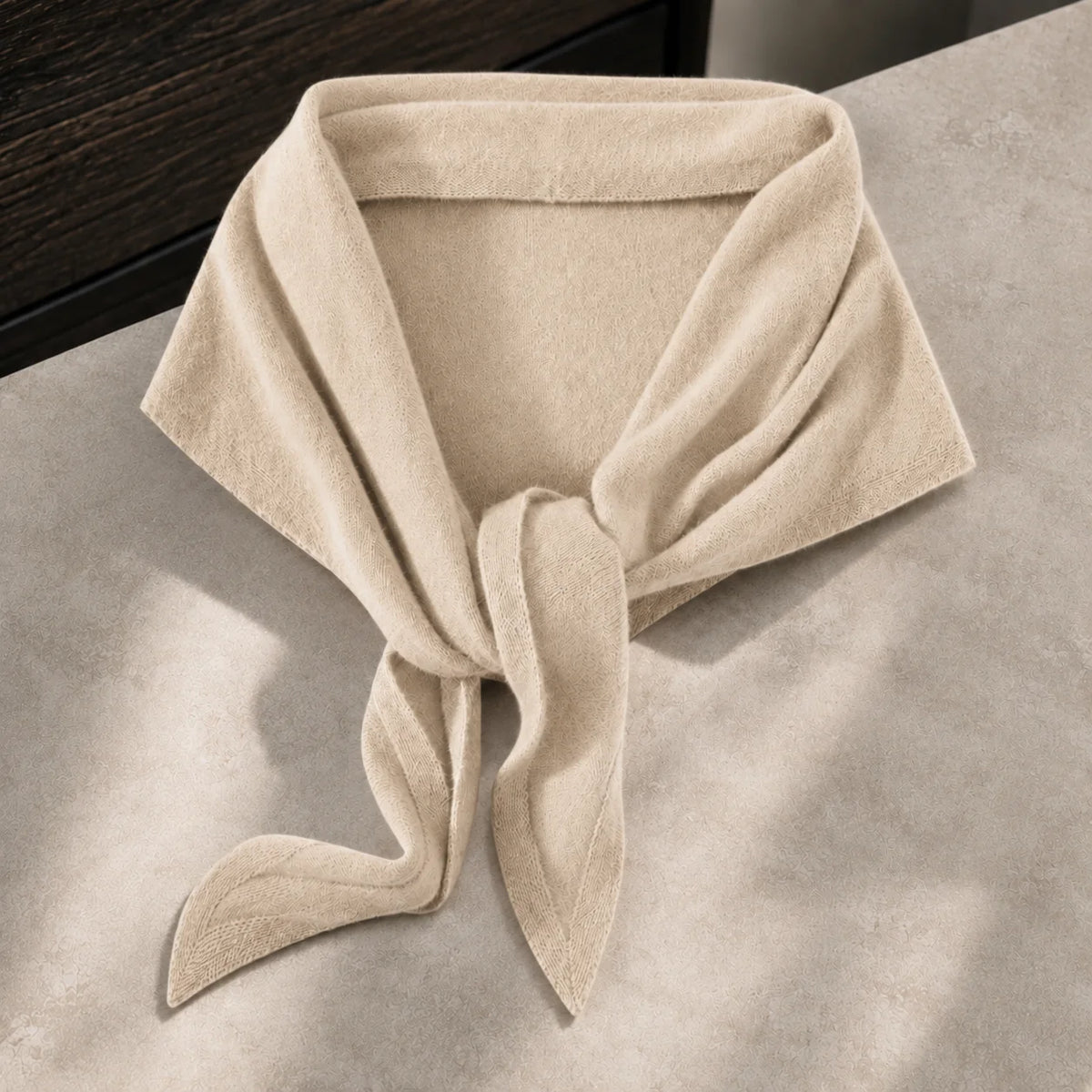 Bianca-Pearl Cashmere Wrap — Soft Brushed Knit Shawl 2