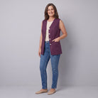 Blythe Vest | Deep Aubergine, Fully Lined, V-Neck 1