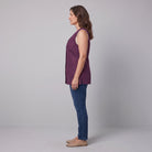 Blythe Vest | Deep Aubergine, Fully Lined, V-Neck 2