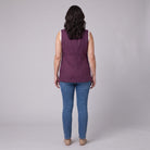 Blythe Vest | Deep Aubergine, Fully Lined, V-Neck 3