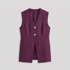 Blythe Vest | Deep Aubergine, Fully Lined, V-Neck 4