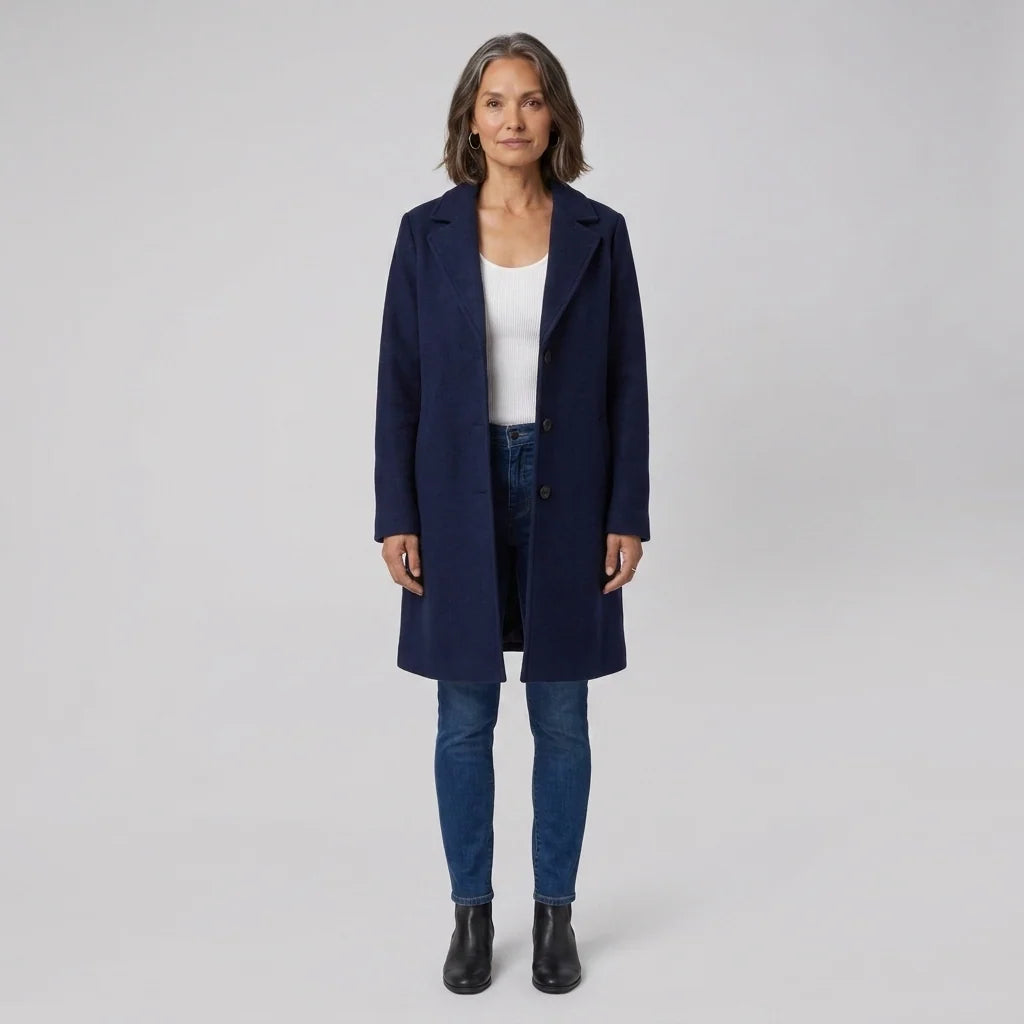 Blythe Women's Coat | Lightweight, Single-Breasted, Notch Lapel, Deep Pockets 7