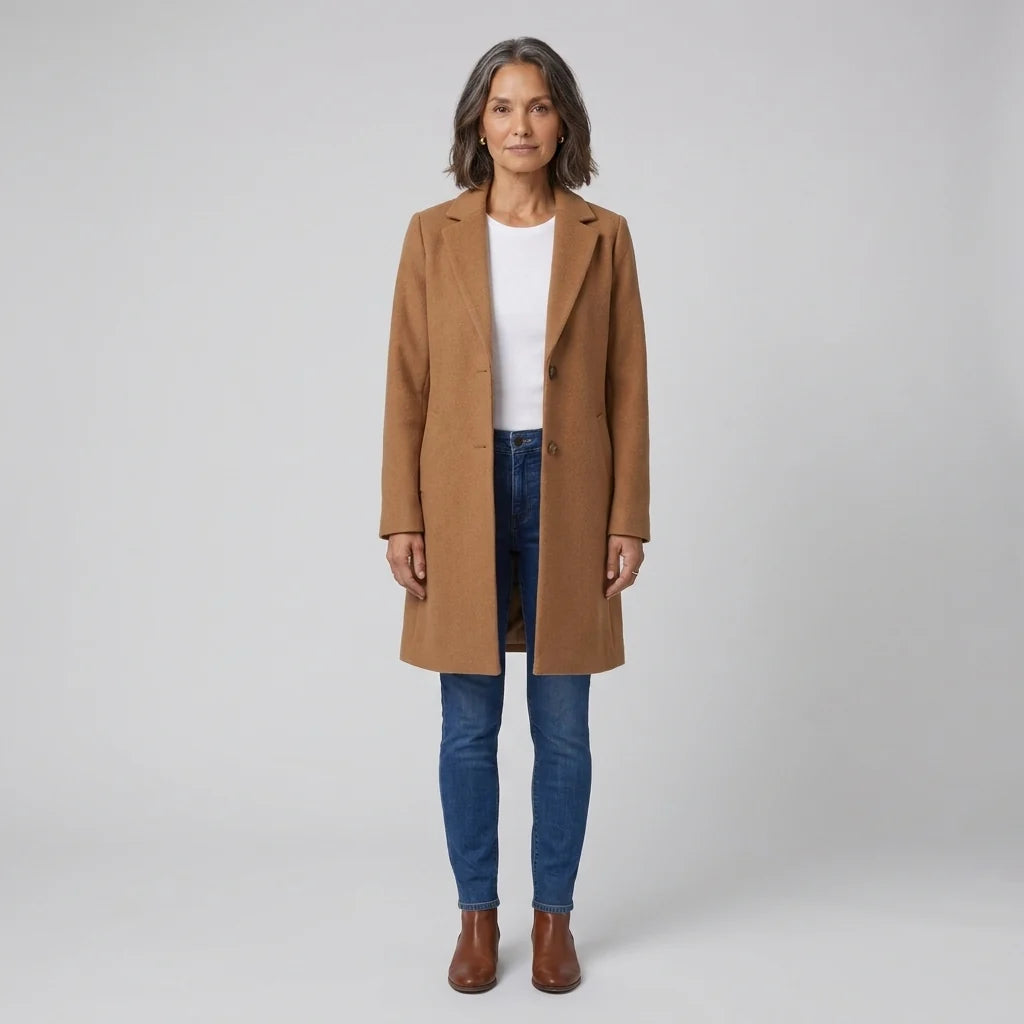Blythe Women's Coat | Lightweight, Single-Breasted, Notch Lapel, Deep Pockets 8